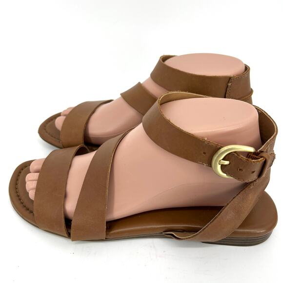 Franco Sarto Womens Gustar Tan Ankle Strap Buckle Closure Leather Sandals Sz 9 - Picture 8 of 8